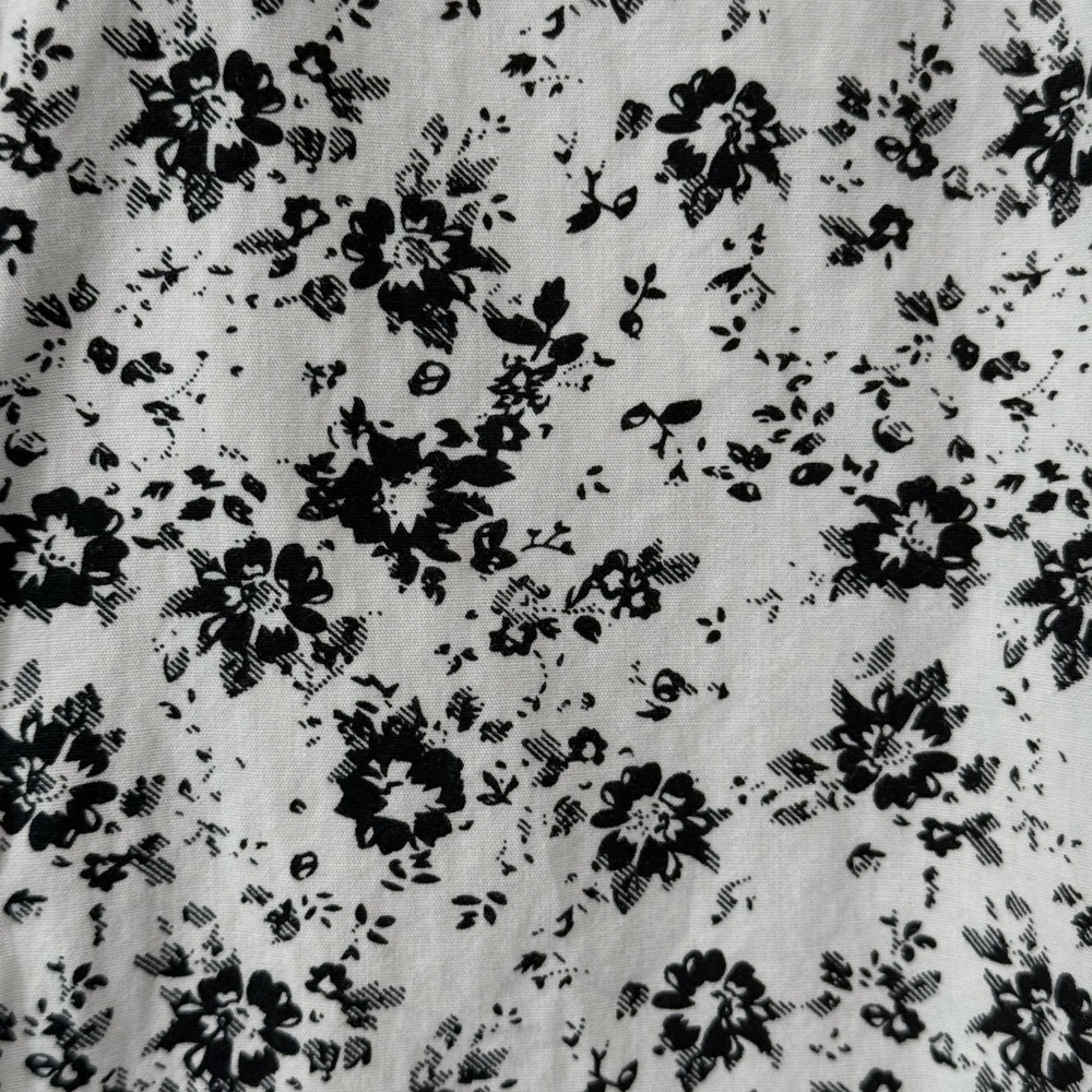 Denim & Flower Mens Floral Button Down Shirt Black White Cotton Small - Picture 4 of 11